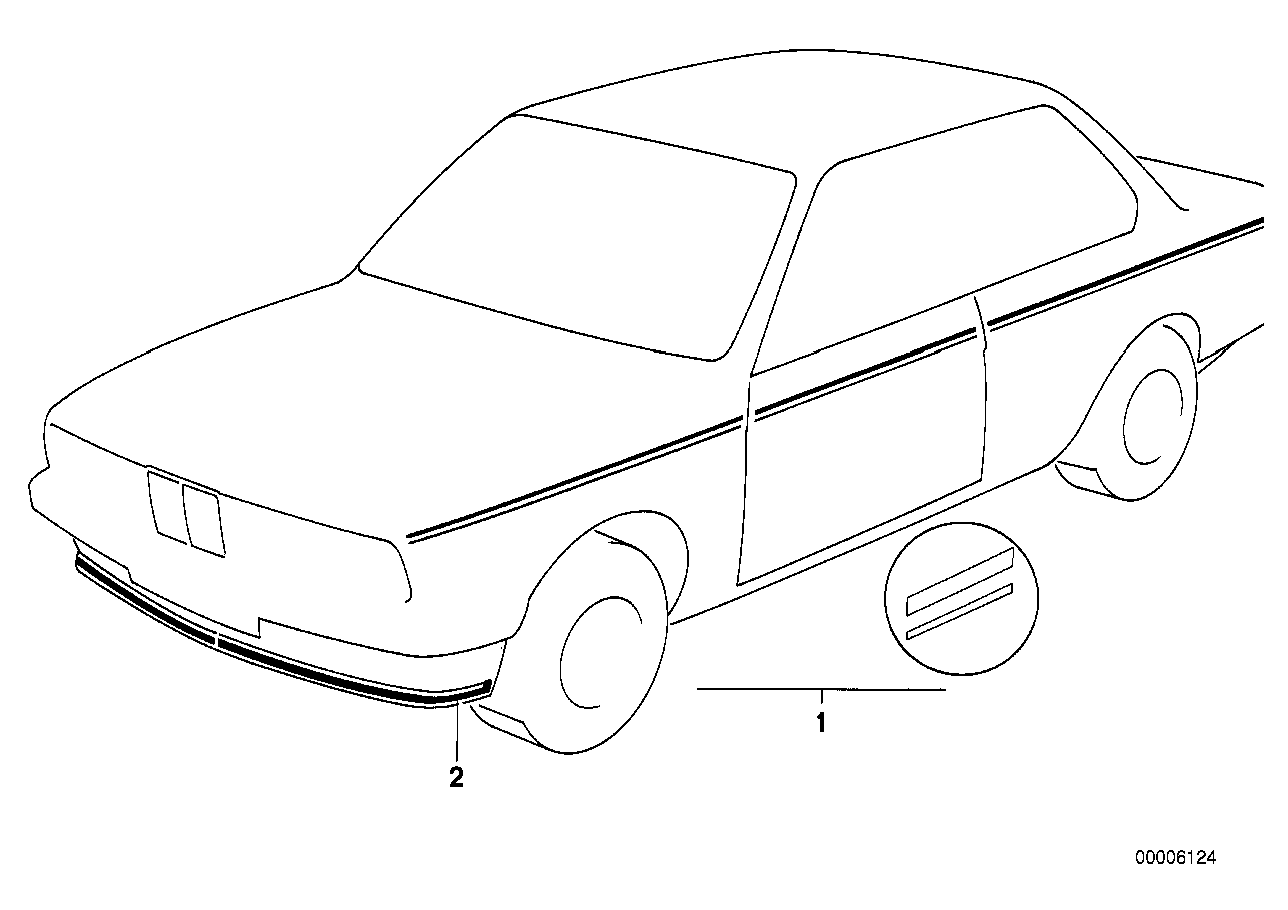 Genuine BMW 51141933378 E31 E24 E30 Ornamental Strips SCHWARZMET./SIL (Inc. 525e, 540i & 628CSi) | ML Performance EU EU Car Parts