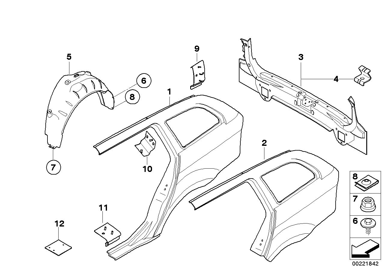 Genuine BMW 41217275579 E91 Reinforcement Plate, C-Pillar, Left (Inc. 318i, 320xd & 316i) | ML Performance EU EU Car Parts