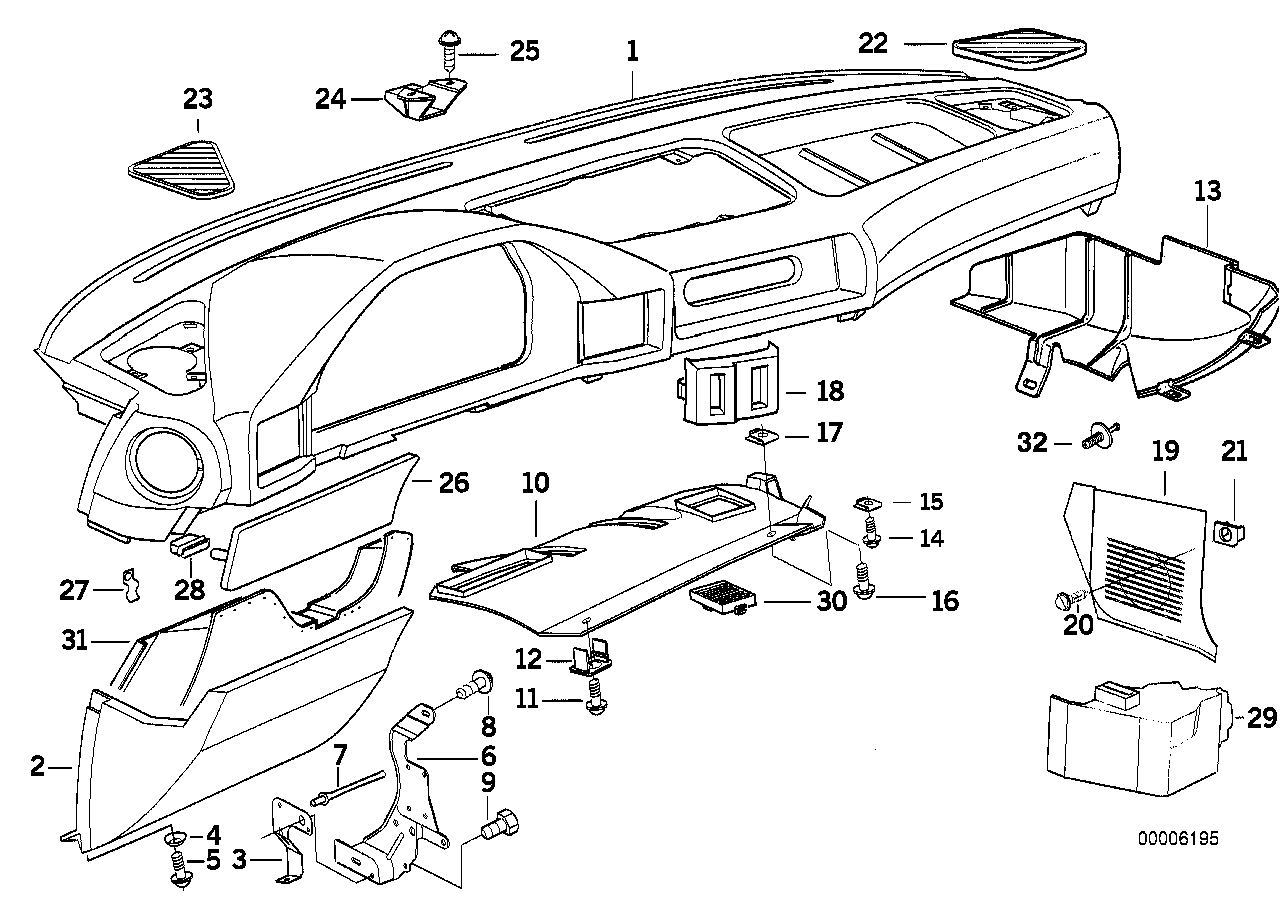 Genuine BMW 51431949609 E34 E32 Push-Button HAVANNA (Inc. 735i, 735iL & 518i) | ML Performance EU EU Car Parts