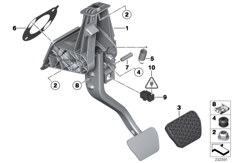 Genuine BMW 35006850499 F25 F26 Complete Pedal Assembly (Inc. X4 30dX & X3) | ML Performance EU EU Car Parts