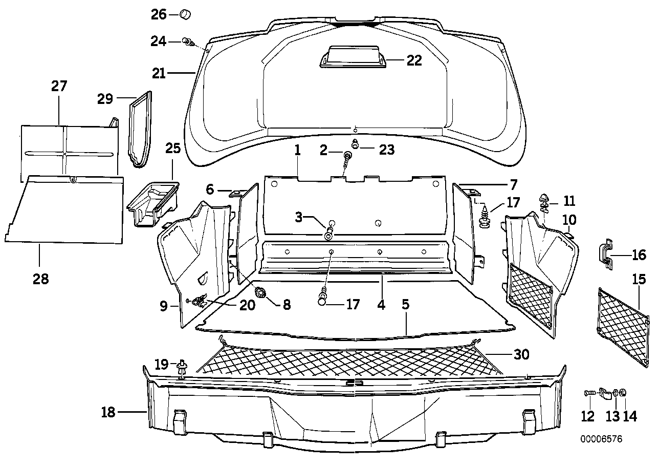 Genuine BMW 51478108368 E31 Panel Wheel Housing Part.Trunk Right SCHIEFER (Inc. 850Ci) | ML Performance EU EU Car Parts