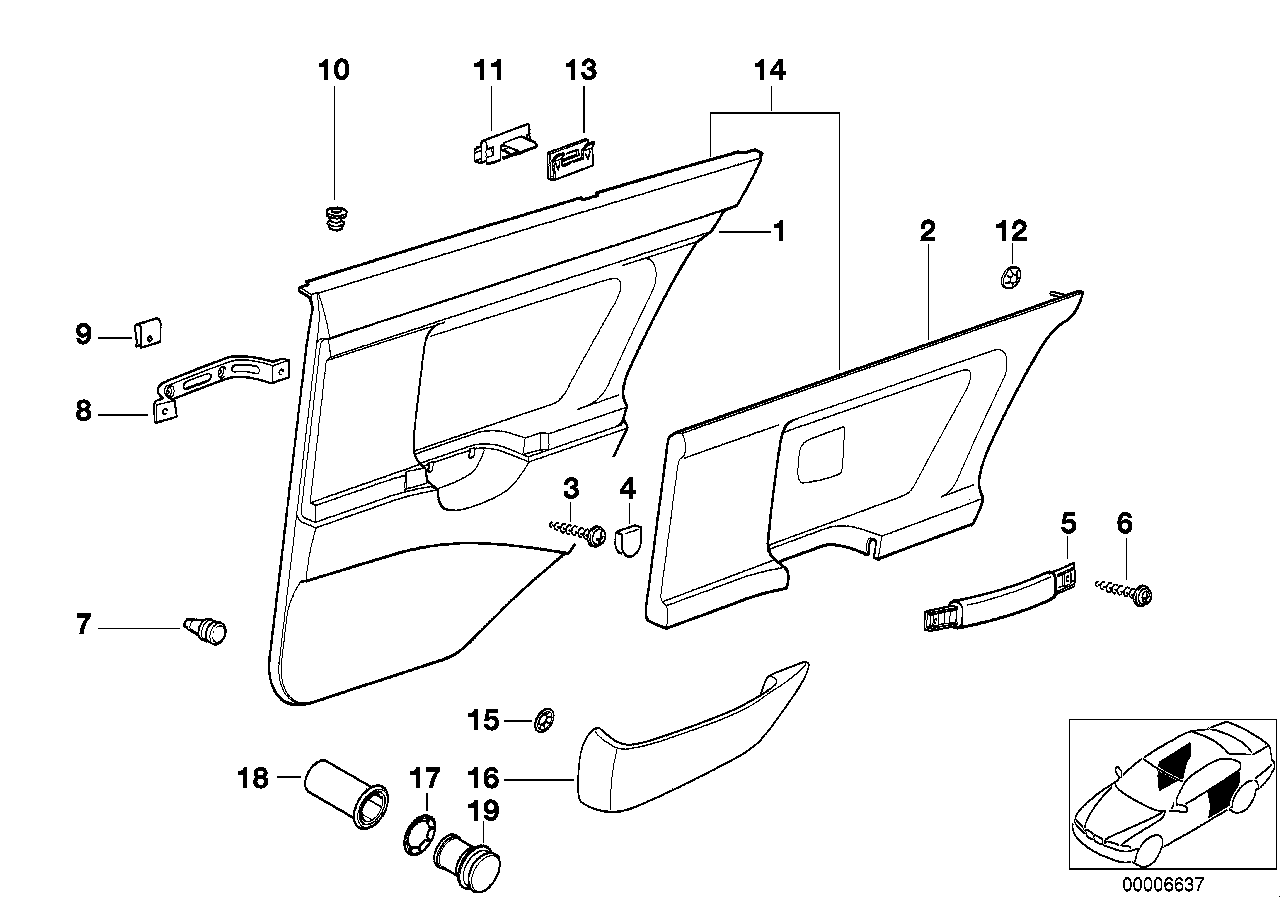 Genuine BMW 51428182765 E36 Left Door Trim Panel Insert 0519/0595 GRAU (Inc. M3, 325td & 318tds) | ML Performance EU EU Car Parts