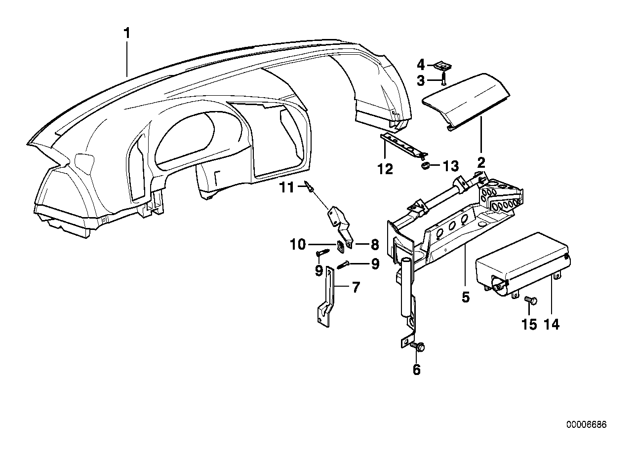 Genuine BMW 51458157997 E36 Trim Panel Dashboard SCHWARZ (Inc. M3, 318is & 316i) | ML Performance EU EU Car Parts