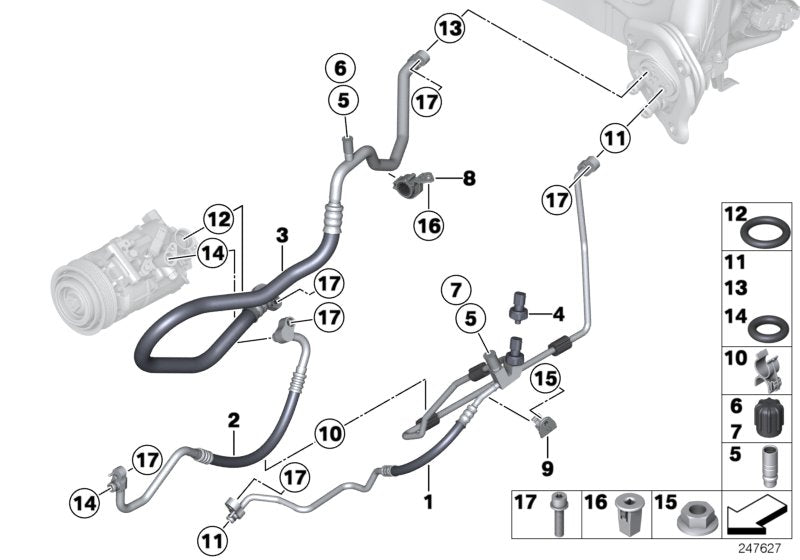 Genuine BMW 64539244983 F21 F20 Bracket Suction Pipe Airconditioner (Inc. 320i ed, 116i & 114i) | ML Performance EU EU Car Parts