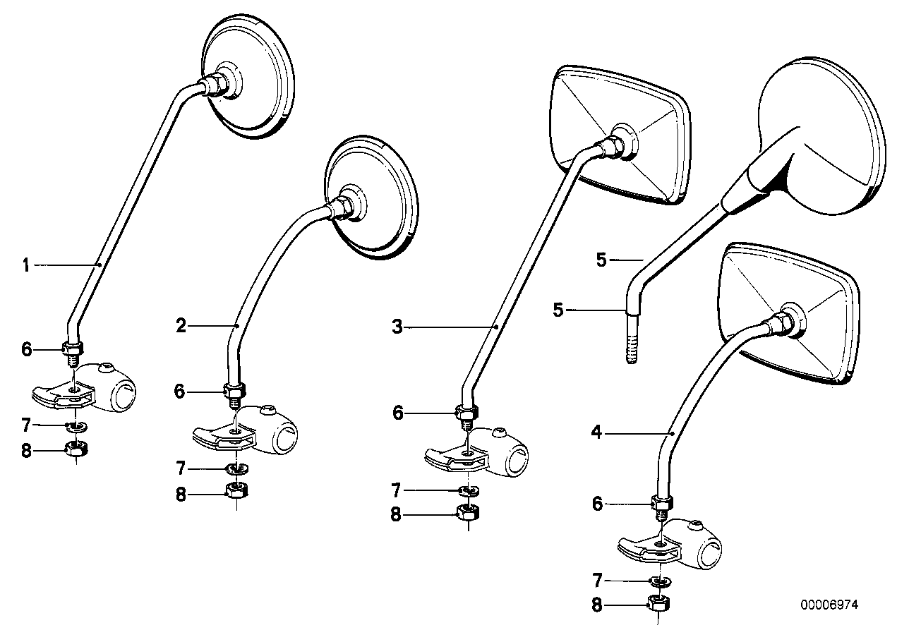 Genuine BMW 51162302175 Mirror Left EG SCHWARZ (Inc. R45, R 100 GS) | ML Performance EU EU Car Parts