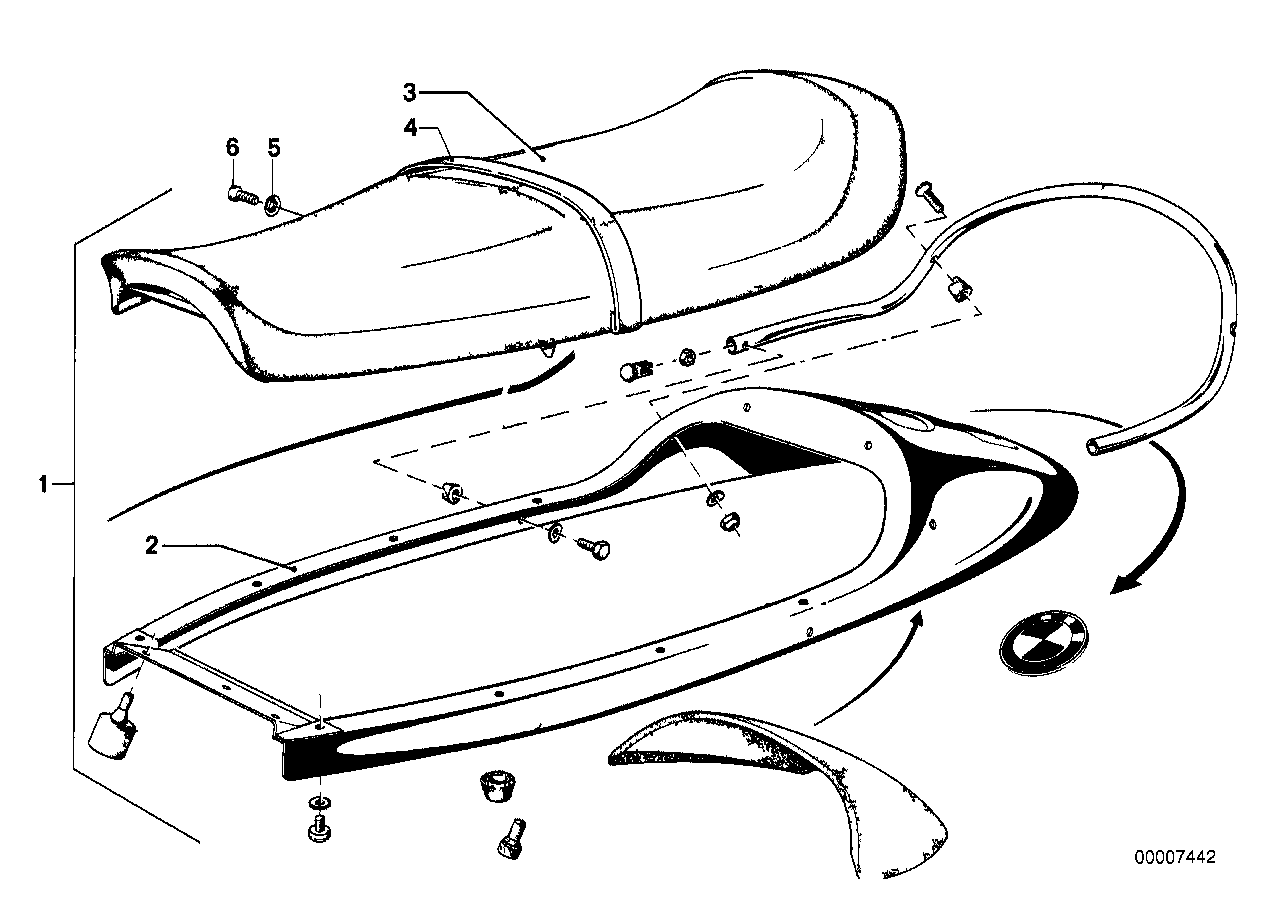 Genuine BMW 52531237834 Seat Cushion Schwarz (Inc. R 75) | ML Performance EU EU Car Parts