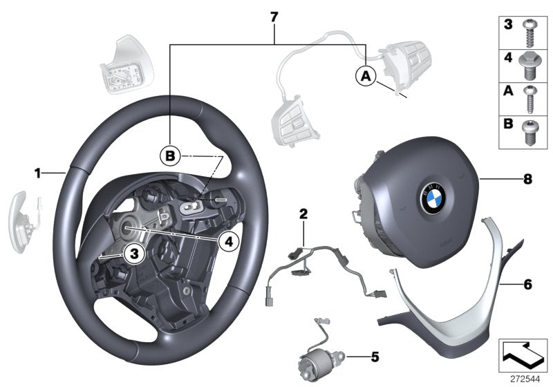 Genuine BMW 32306863351 F22 Sprt St. Wheel, Leather, Shift Paddles OYSTER DUNKEL (Inc. 425d, 320i & 420iX) | ML Performance EU EU Car Parts