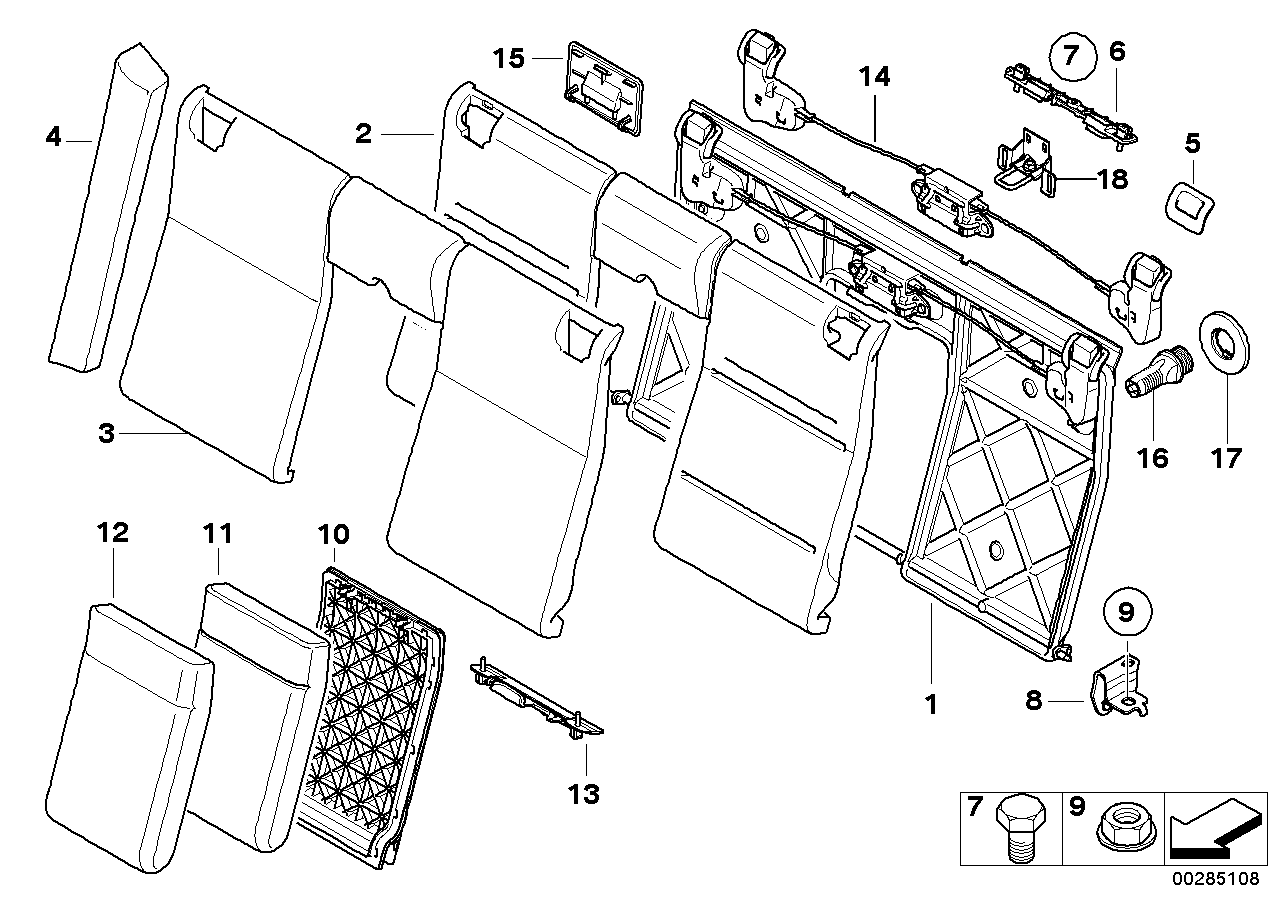 Genuine BMW 52209113046 E93 Release, Backrest Frame (Inc. 335is, 335i & 323i) | ML Performance EU EU Car Parts