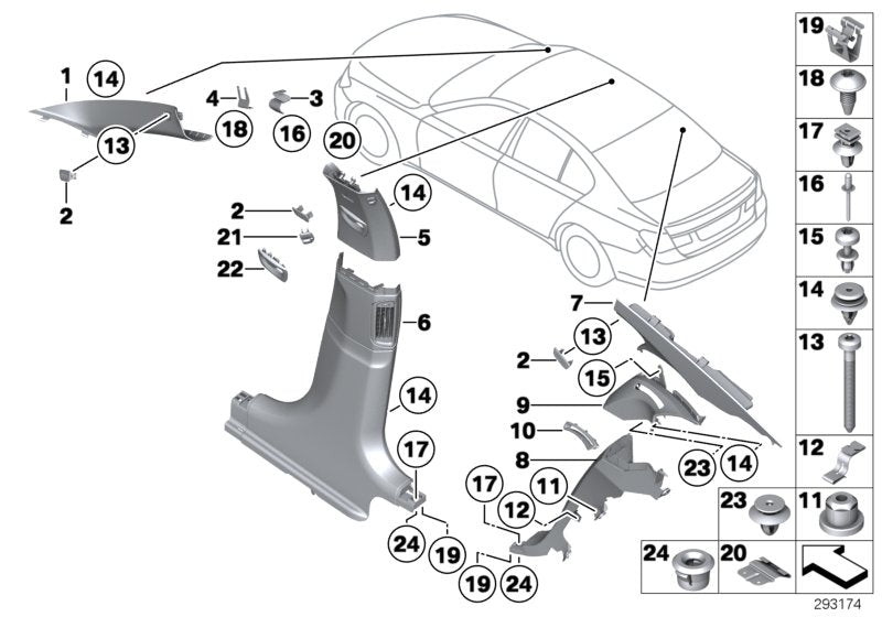 Genuine BMW 51437903787 Trim, C-Pillar, Upper, Left ANTHRAZIT (Inc. 750LiX 4.0, Alpina B7L & 740Li) | ML Performance EU EU Car Parts