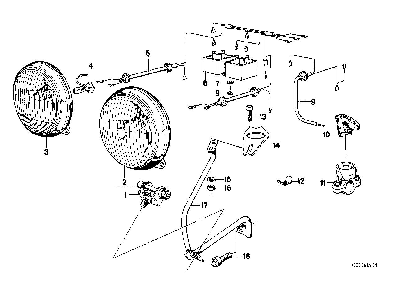 Genuine BMW 61111243085 Wiring Additional Head Light (Inc. R75/6, R60/6 & R90/6) | ML Performance EU EU Car Parts