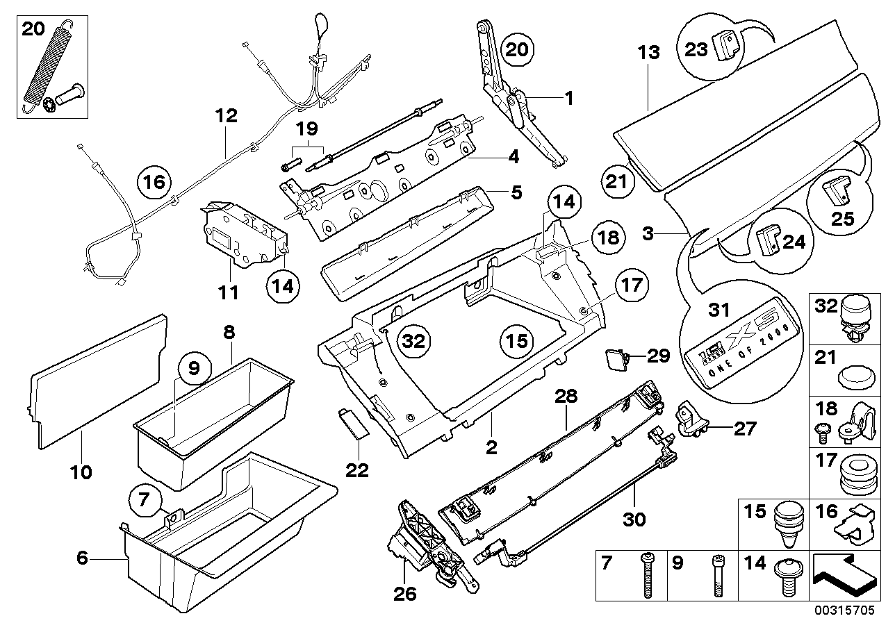 Genuine BMW 51169117141 E71 E70 Cover For Hinge, Glovebox (Inc. X5 3.0d, X6 40iX & Hybrid X6) | ML Performance EU EU Car Parts