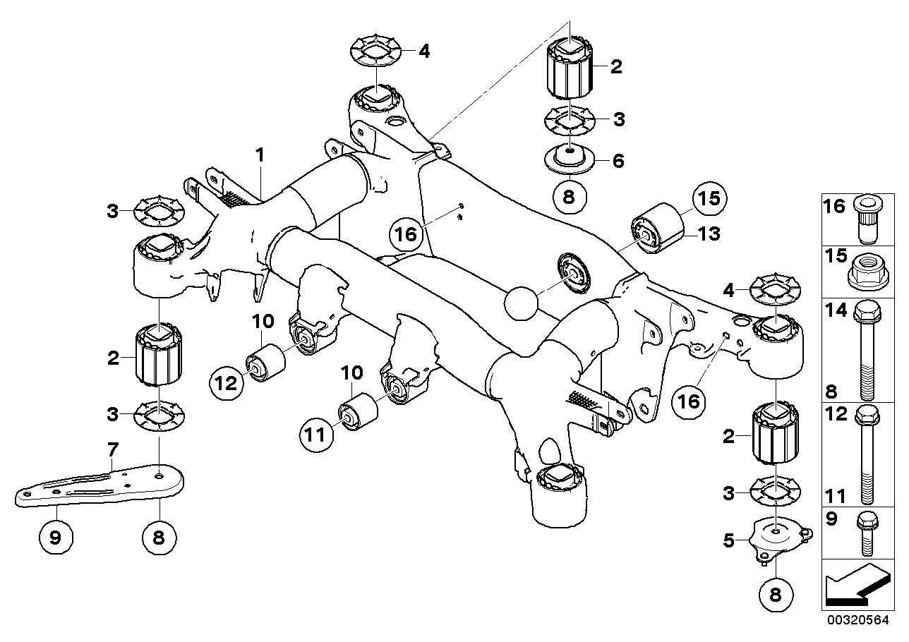 Genuine BMW 33316770842 E63 E64 Rear Axle Carrier (Inc. 645Ci, 650i & 635d) | ML Performance EU EU Car Parts