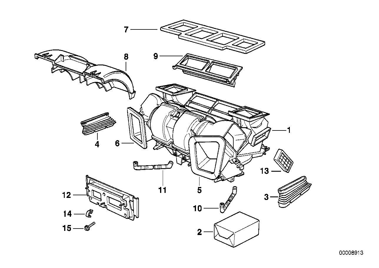 Genuine BMW 64118391828 E38 Empty Housing F Heater/Air Condit.Unit IHKA (Inc. 740d, 750iL & 750iLP) | ML Performance EU EU Car Parts