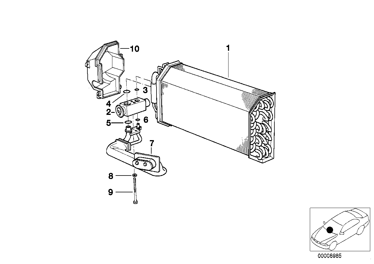 Genuine BMW 64118363782 E39 Automatic Air Conditioning Evaporator (Inc. 525td, 540iP & 528i) | ML Performance EU EU Car Parts