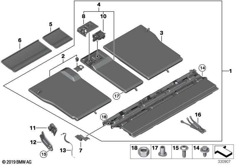 Genuine BMW 51477344661 Cover For Vision Screen Hinge, Left SCHWARZ (Inc. 535d, 530dX & 550i) | ML Performance EU EU Car Parts