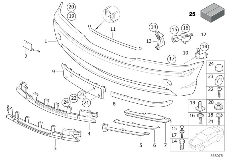 Genuine BMW 51118192877 E46 Grid Left SCHWARZ MATT (Inc. 330xd, 325xi & 320i) | ML Performance EU EU Car Parts