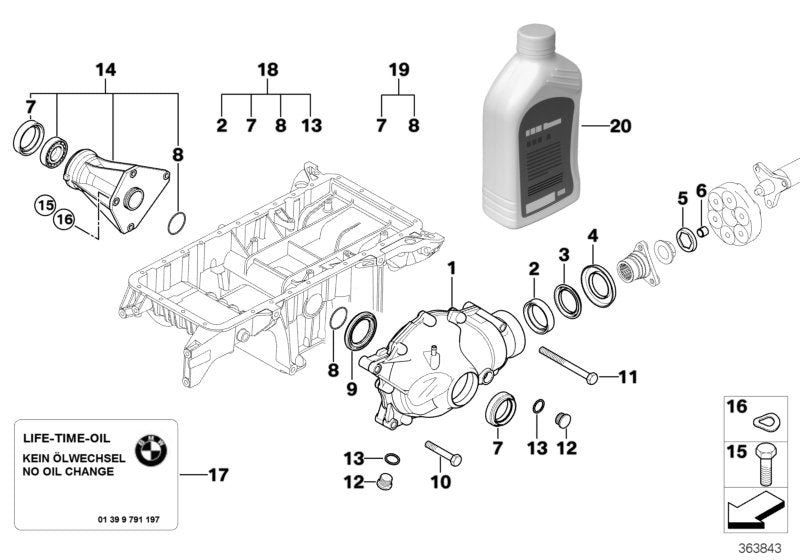 Genuine BMW 31507512915 E53 At-Front Differential I=41:10=4,10/V (Inc. X5) | ML Performance EU EU Car Parts