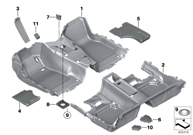 Genuine BMW 51477286627 Floor TriCover, Front VENETOBEIGE (Inc. M3, 335i & 320i) | ML Performance EU EU Car Parts