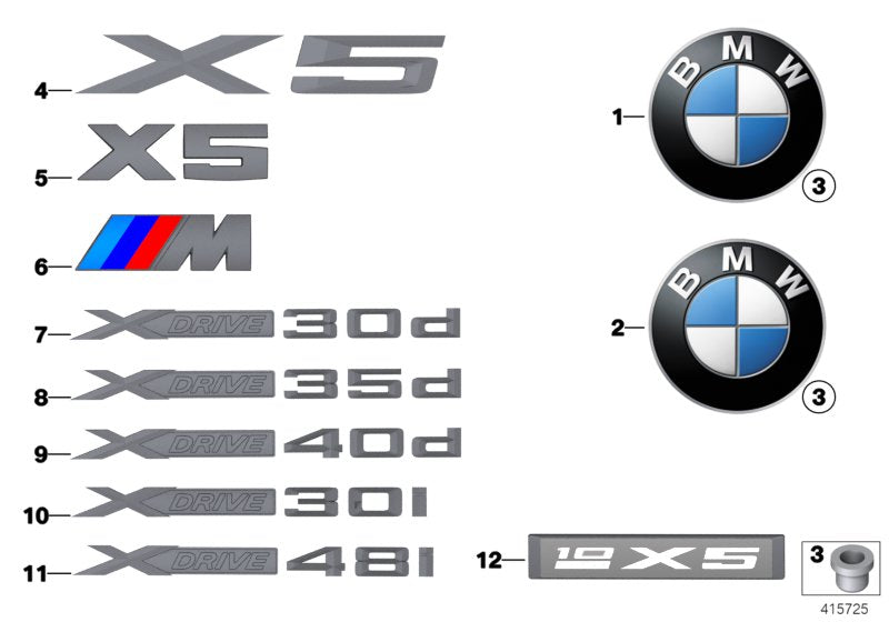 Genuine BMW 51147362481 E70 Label X DRIVE 48I (Inc. X5 4.8i) | ML Performance EU EU Car Parts