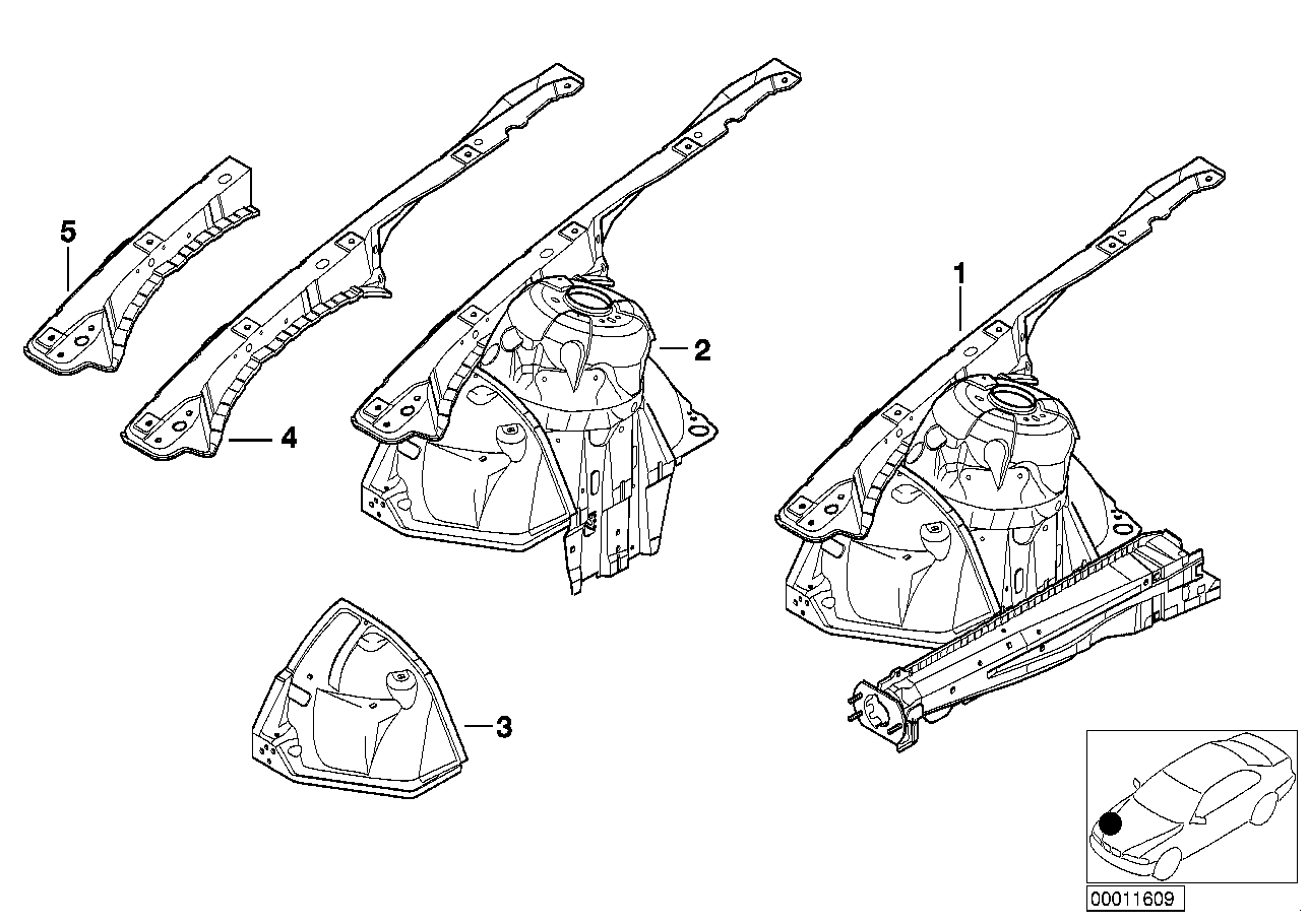 Genuine BMW 41148234038 E46 Section Of Right Front Wheel Housing BASIS (Inc. 316i 1.6, 316Ci & 325ti) | ML Performance EU Car Parts