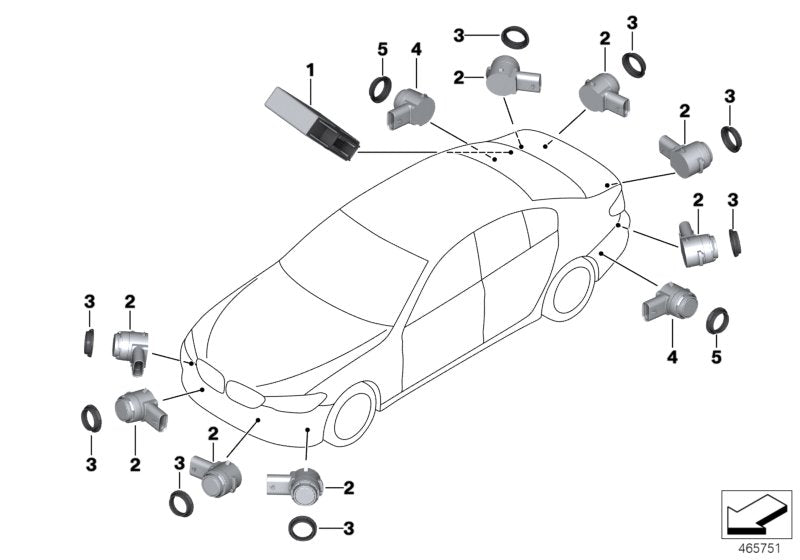 Genuine BMW 66209359094 G11 G31 Ultrasonic Sensor, Jatoba WB65 (Inc. 730dX, 630d & 740eX) | ML Performance EU EU Car Parts