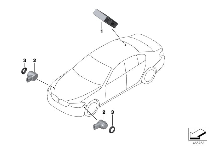 Genuine BMW 66209361561 F90 G11 Ultrasonic Sensor, Singapore Gray WB41 (Inc. 750LiX 4.4, 740Le & 740iX) | ML Performance EU EU Car Parts