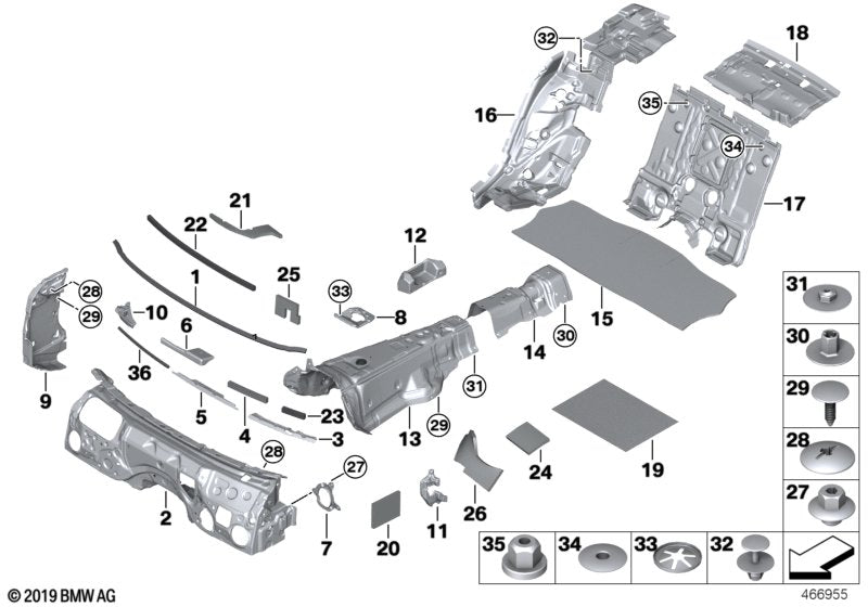 Genuine BMW 51487343460 G11 Right Lower B-Column Sound Insulation (Inc. 740e, 740LiX & 740Li) | ML Performance EU EU Car Parts