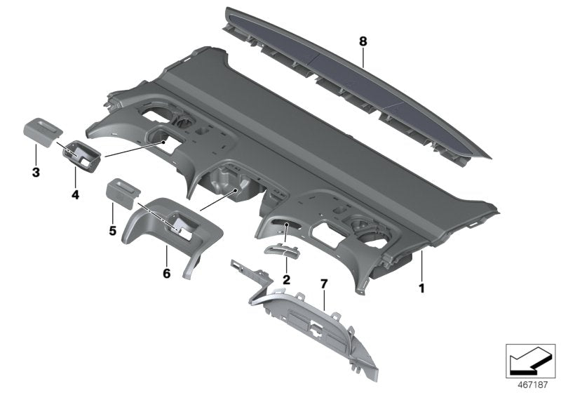 Genuine BMW 51467990224 G11 TriCover, Armrest, Upper RAUCHWEIß (Inc. 730Ld, 730LdX & 730d) | ML Performance EU EU Car Parts