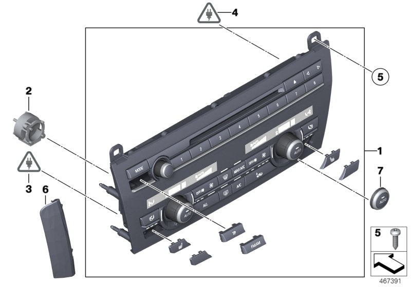 Genuine BMW 61319328419 Rep. Kit For Radio/Climate Cont. Panel (Inc. 550iX, 528i & 550iX 4.0) | ML Performance EU EU Car Parts