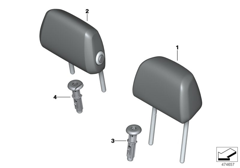 Genuine BMW 52207452207 G32 G30 G31 Headrest, Center, Leather SCHWARZ (Inc. 540i, 525d & M550dX) | ML Performance EU EU Car Parts