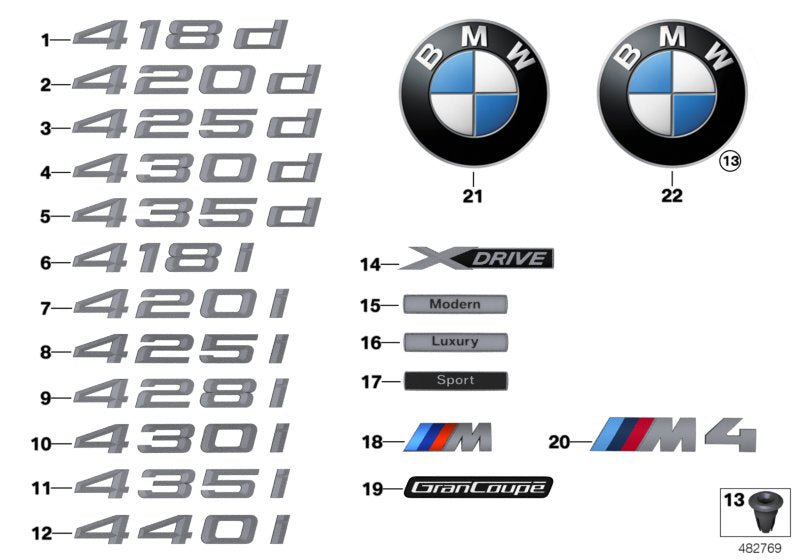 Genuine BMW 51147356329 Label 418D (Inc. 418d) | ML Performance EU EU Car Parts