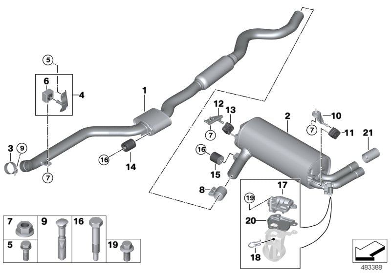 Genuine BMW 18308643270 Rp-Catalytic Conv. With Center Muffler (Inc. 330iX) | ML Performance EU EU Car Parts