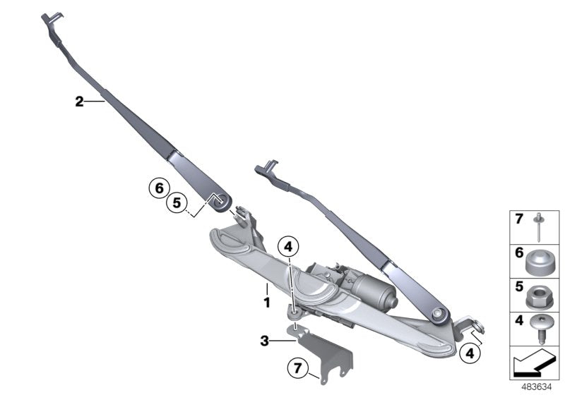 Genuine BMW 61617213272 F25 F26 Wiper Arm, Passenger's Side (Inc. X3) | ML Performance EU EU Car Parts