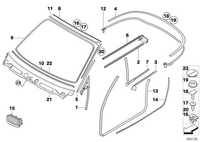 Genuine BMW 51377164988 E88 Inner Channel Sealing, Rear Right (Inc. 120d, 120i & 125i) | ML Performance EU EU Car Parts