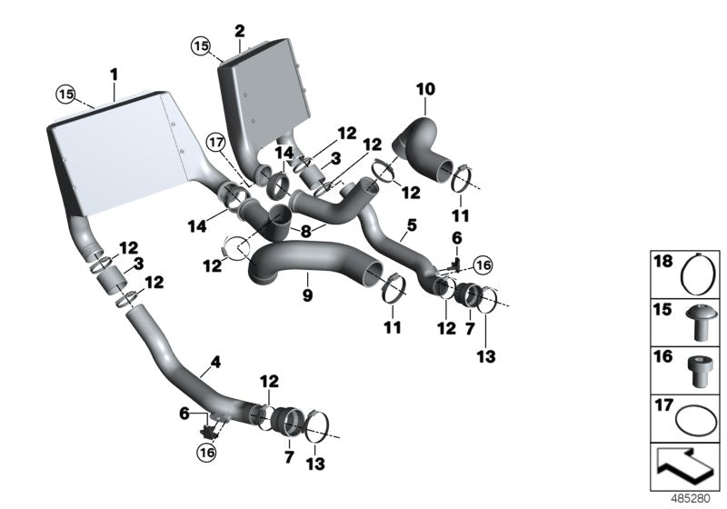Genuine BMW 17508428239 Charge Air Tube "HOT" (Inc. M6 GT3) | ML Performance EU EU Car Parts