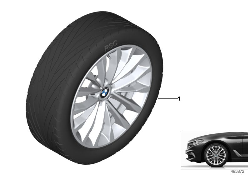 Genuine BMW 36112455035 G30 G31 Rdc Compl. Alloy Wheel Set Summer 245/45R18 100Y (Inc. 520d ed, 525d & 530e) | ML Performance EU EU Car Parts