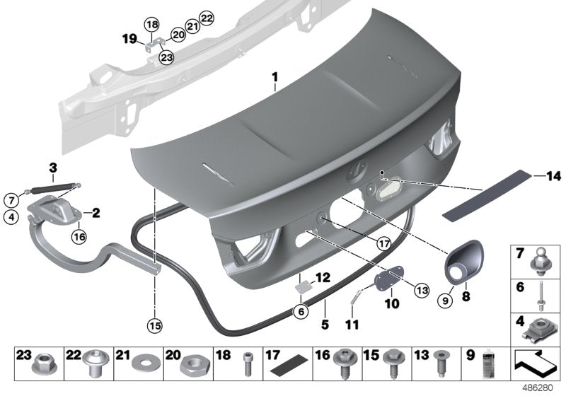 Genuine BMW 41608431671 Holding Strap Left TRUNK LID LOCK (Inc. M4 GT4) | ML Performance EU EU Car Parts