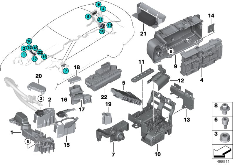 Genuine BMW 61149350313 G32 G30 Power Distribution Box, Front Right (Inc. 750i, 745eX & 740LiX) | ML Performance EU EU Car Parts