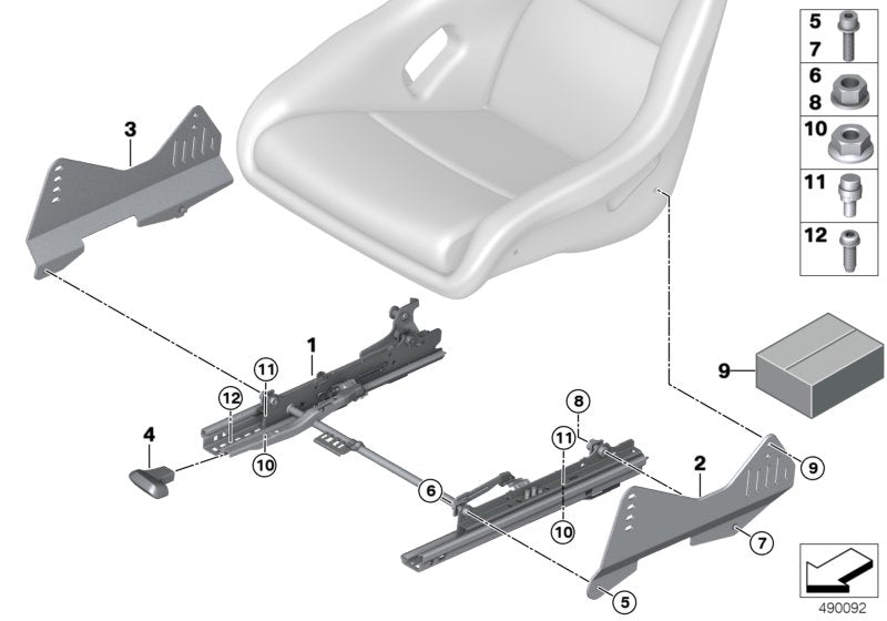 Genuine BMW 52107345575 I12 Stop, Fore-And-Aft Adjustment (Inc. M4 GTS, M4 GT4 & i8) | ML Performance EU EU Car Parts