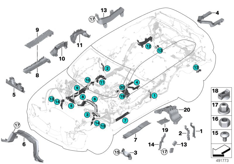 Genuine BMW 61139290244 F15 F16 Cable Channel For Bulkhead (Inc. X6) | ML Performance EU EU Car Parts