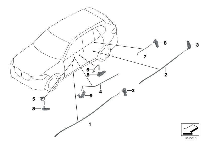 Genuine BMW 63316996271 G07 G05 G06 Optical Conduct., Door Opener, Rear Left (Inc. X7 & X6 30iX) | ML Performance EU EU Car Parts
