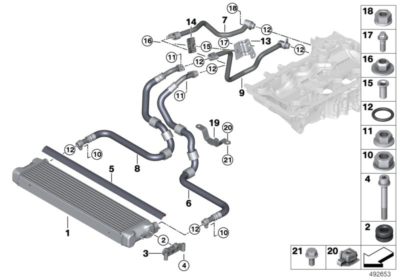 Genuine BMW 17228092204 F90 Bracket For Engine Oil Cooler Line (Inc. M5) | ML Performance EU EU Car Parts