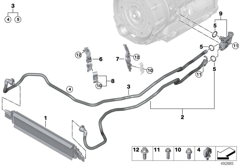 Genuine BMW 17228654907 G20 G21 Transmission Oil Cooler Line, Flow (Inc. 330i, 320i & 330iX) | ML Performance EU EU Car Parts