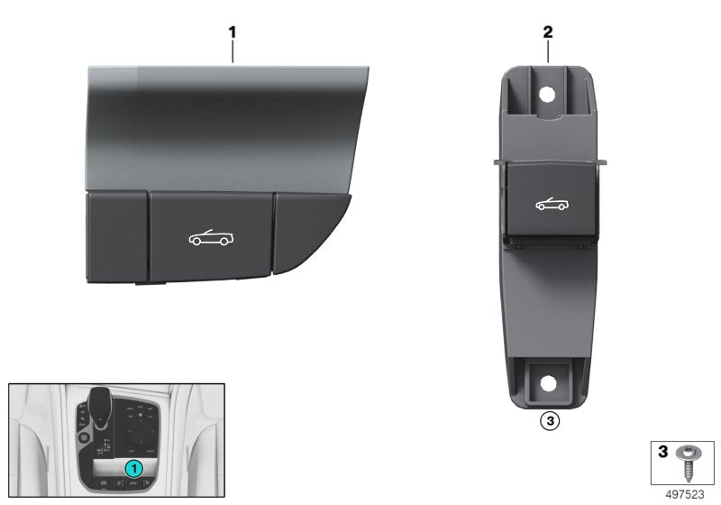 Genuine BMW 61319473613 F91 G14 Convertible Top Switch (Inc. 840dX, 840iX & M8) | ML Performance EU EU Car Parts