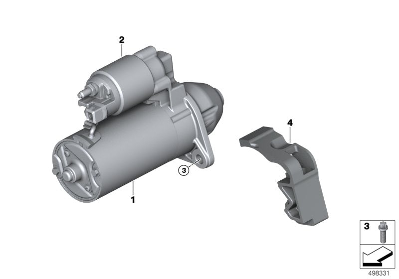 Genuine BMW 12418583673 Exch. Starter Motor (Inc. 318dX, 325d & 218d) | ML Performance EU EU Car Parts