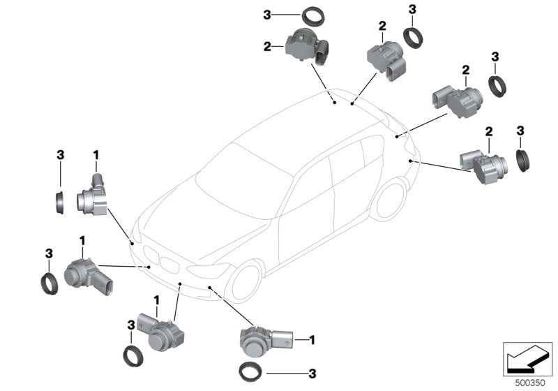 Genuine BMW 66209288224 Ultrasonic Sensor, Sparkling Brown WB53 (Inc. 418d, 330iX & 430d) | ML Performance EU EU Car Parts