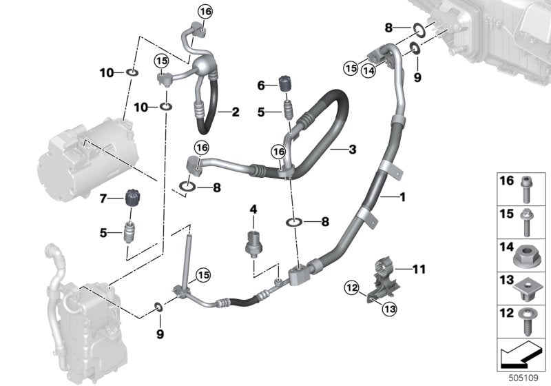 Genuine BMW 64539354576 G05 Suction Pipe Evaporator-Compressor R1234YF (Inc. X5 45eX) | ML Performance EU EU Car Parts