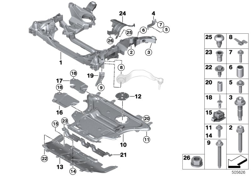 Genuine BMW 31106887547 G30 G11 Stiffening Plate With Cross-Member (Inc. 630dX, 750LdX & 740eX) | ML Performance EU EU Car Parts