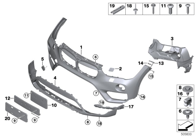 Genuine BMW 51117453562 TriCover, Bumper, Primed, Front (Inc. X1) | ML Performance EU EU Car Parts