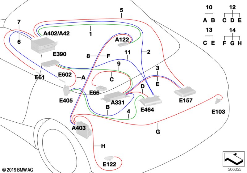 Genuine BMW 61118718062 G29 Antenna Cable Head Unit / Rear Antenna L= 4575mm (Inc. Z4 M40i, Z4 30i & Z4 20i) | ML Performance EU EU Car Parts